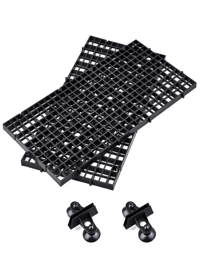 WEAVERBIRD 2 Pcs Aquarium Divider Tray Plastic Grid Divider Tray Egg Crate for Aquarium Fish Tank Bottom Isolation, Black - Image 1